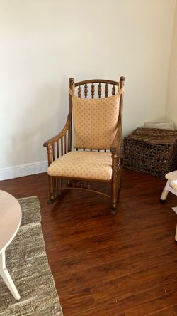 Wood rocking chair with cushion