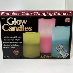 Glow Candles Flameless Color Changing Pillars (Set of 3)