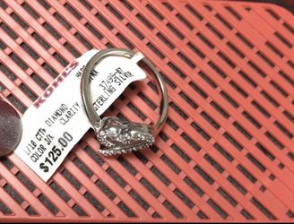 Silver Diamond Heart Ring