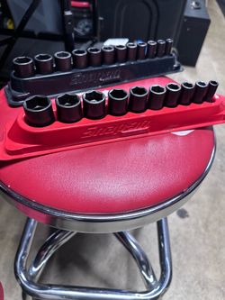 Snap-on 3/8” Drive Metric Impact Socket Sets – 2 Complete Sets – Magnetic Trays – USA Made