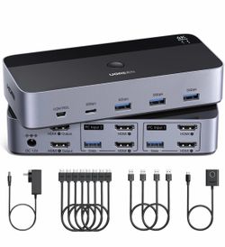 UGREEN HDMI KVM Switch 2 Monitors 2 Computers 4K@60Hz, with 4 USB 3.0 Ports