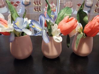 FREE - Set of 3 Pastel Pink Floral Decor Weighted