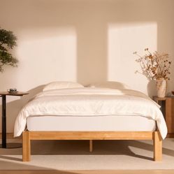 FlexiSpot Japanese Joinery Full Size Platform Bed - Oak