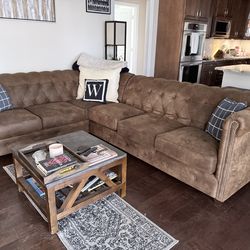Brown sectional sofa - pet friendly home