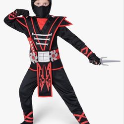 Red Samurai Ninja Warrior Halloween Costume Kid
