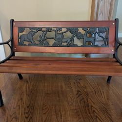 Garden Treasures Children's Cast Iron & Hardwood Bench