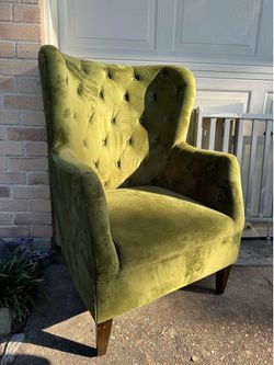 Green velvet chair
