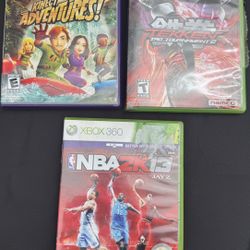 🎮 Xbox 360 Game Lot — Kinect Adventures, Tekken Tag Tournament 2, NBA 2K13 — Used