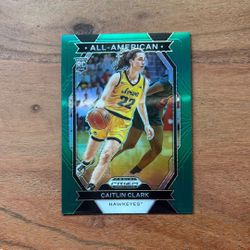 Caitlin Clark 2024 Panini Prizm Draft Picks Rookie All-American Green Prizm