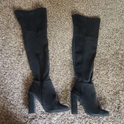 Black suede over the knee boots Size 7