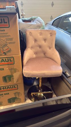 2 Blush Pink Velvet/Gold Bar Stools