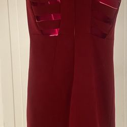 Chushnie El RlRed Collared Cutout Pencil Dress  crimson red, collared, cutout, bodycon, satin, elegant, evening dress, fitted, sleeveless, chic