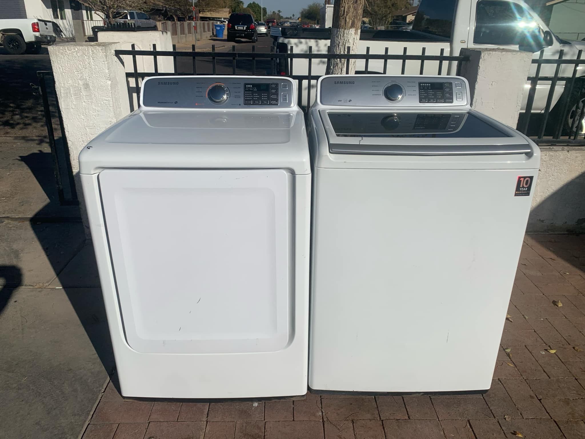 Samsung White Washer And Dryer Set Electric White