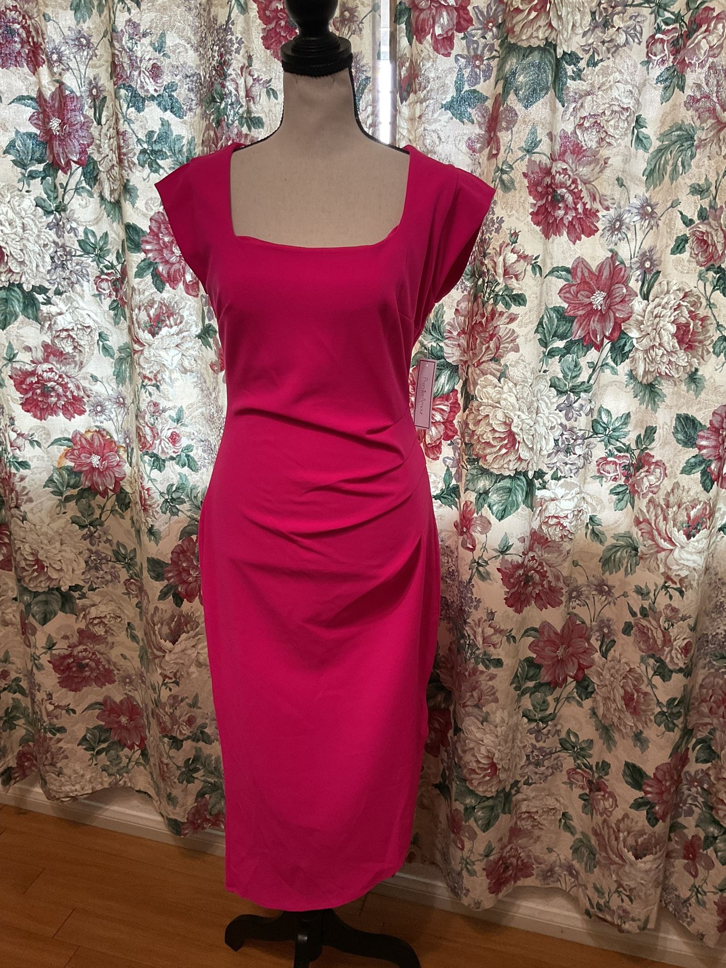 #263-Pink Long Dress. Brand Name: Premier Amour. Size 2.