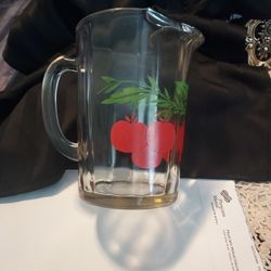 1950s Sm Paneled Clear Glasd Cherry Tomatoes Pitcher