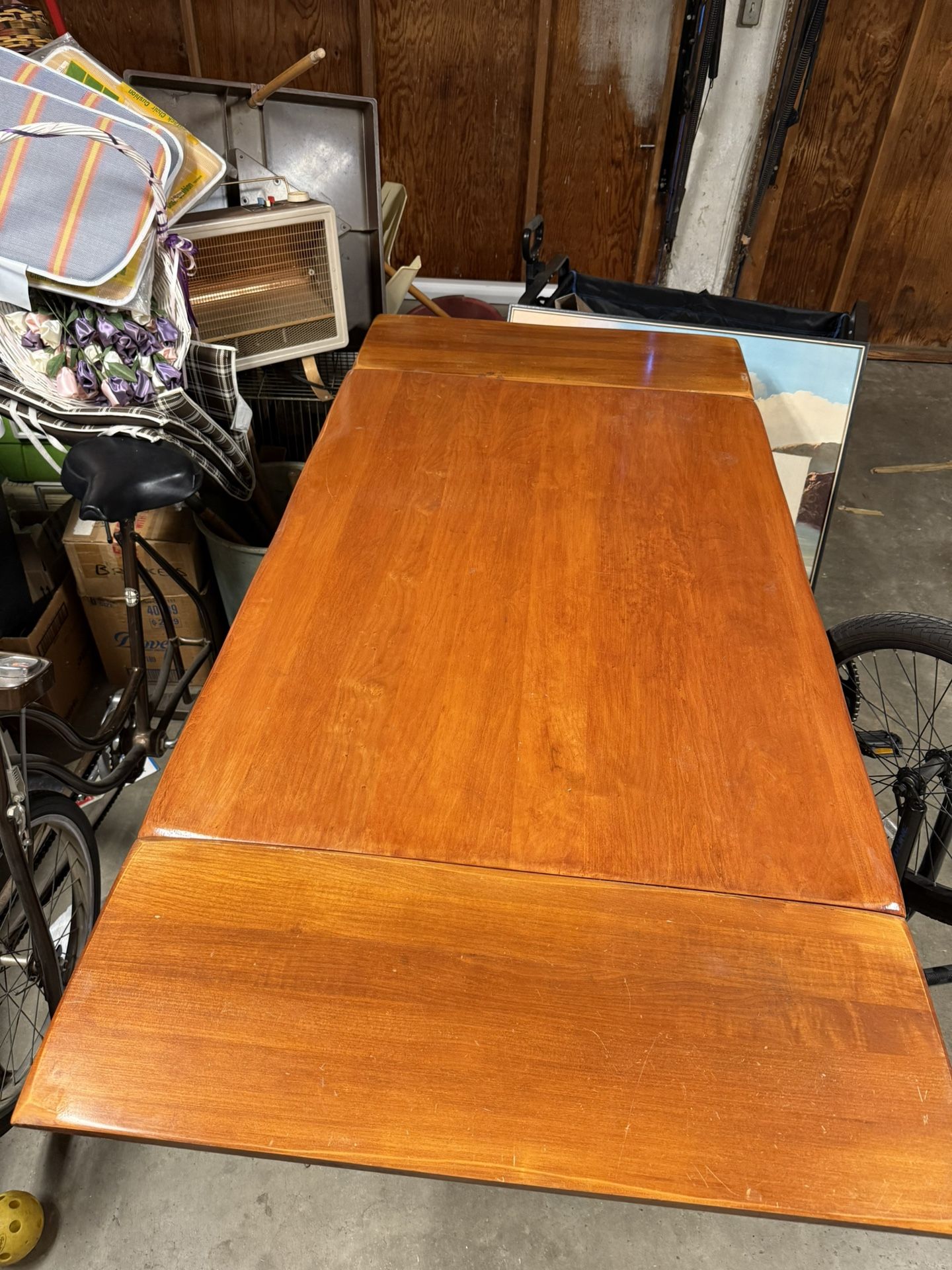 Solid Wood Dining Table with Extension