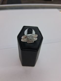 10k gold diamond wedding set rings