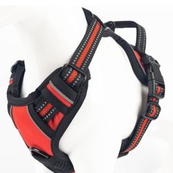 RED POMPOM TAIL DOG HARNESS 