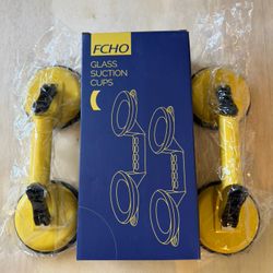 FCHO Glass Suction Cups Heavy Duty for Tile Glass Lifting 2 Pack Yellow