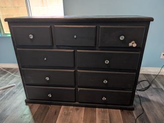 FREE Black Wood Dresser with Crystal Knobs
