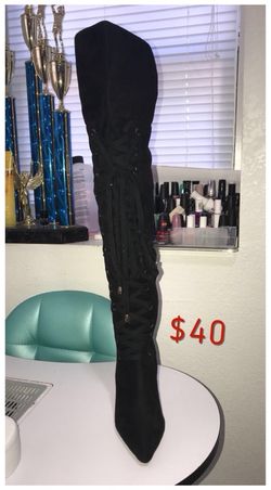 Black thigh high boots size 6.5 need gone