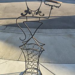 Vintage 5' Cast Iron Wine Bottle Rack Waitress Lady