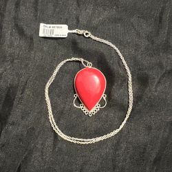 Coral and Sterling Silver Women’s Necklace