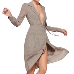 Reformation Salem Wrap Midi Dress in Aberdeen Grey XS New with Tags $248 MSRP