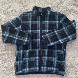 Children’s Place Boys Print Sherpa Zip-Up Jacket