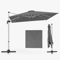 Cantilever Patio Umbrella Aluminum Offset Umbrella with 360-Degree Rotation & Adjustable Tilt, Large Patio Offset Umbrella for Garden, Pool, Backyard 