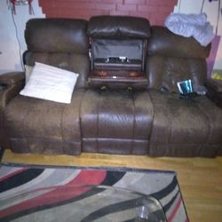 Electric Reclining Couch Leather