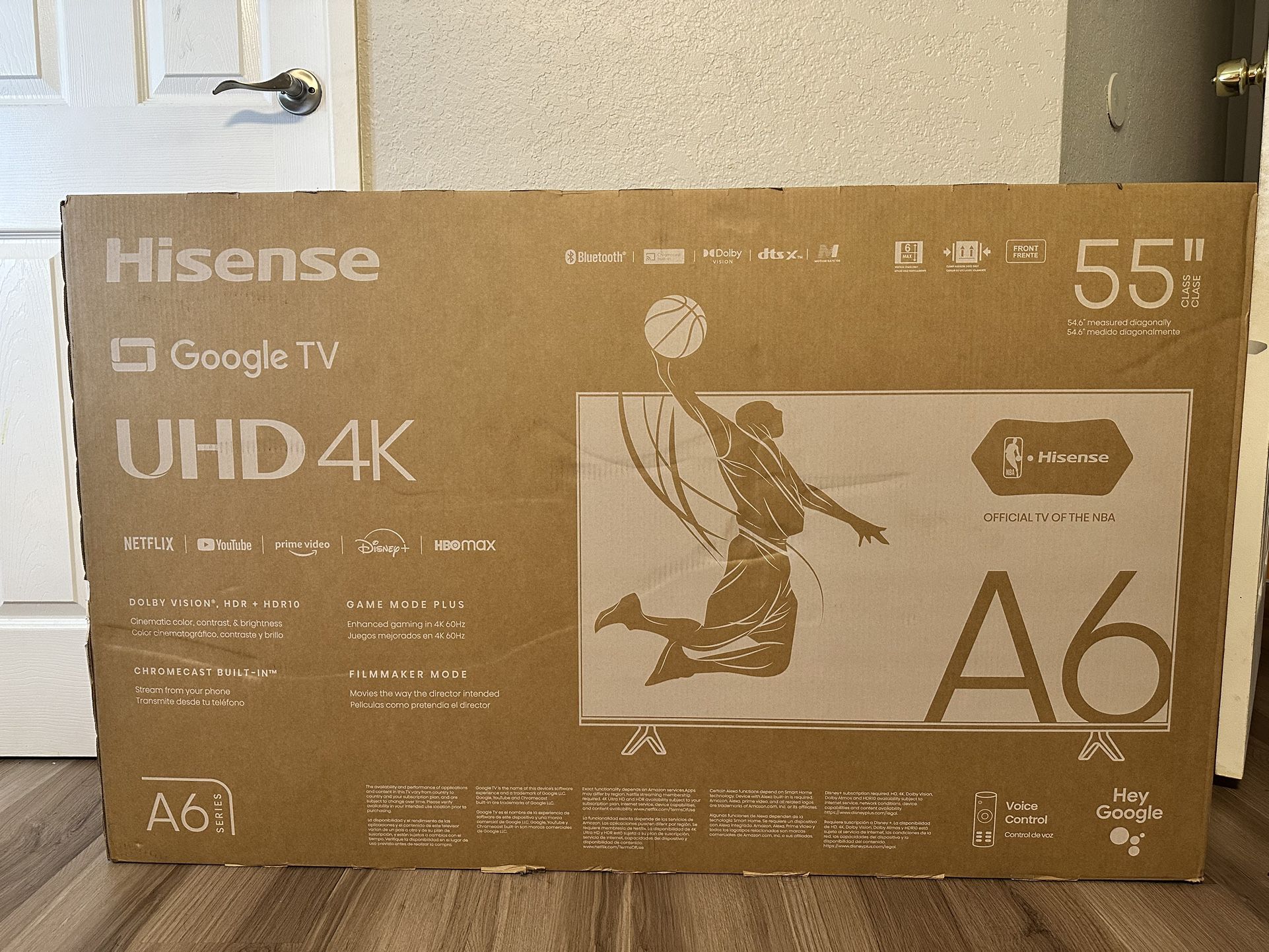 Hisense 55” 4K UHD Smart Google TV A6 series 