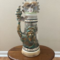 STATUE OF LIBERTY 100th Anniversary Decorative Jar Ceramic VERY NICE