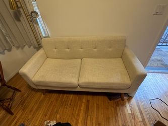 Mid-Century Modern Beige Couch / Loveseat / Sofa