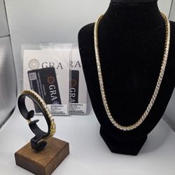 Newest 2026 Model Tennis Chain And Bracelet 