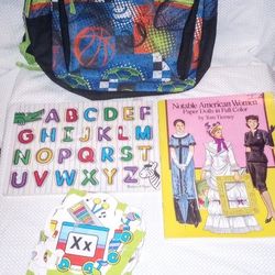 Children's Back Pack, ABC's Puzzle & Train, Paper Doll Book