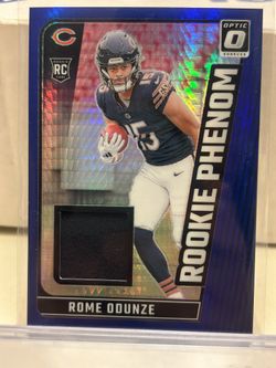 Rome Odunze 2024 Donruss Optic Rookie Phenom Patch Blue Hyper Prizm