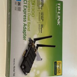 TP-Link AC1300 PCIe WiFi PCIe Card(Archer T6E)- 2.4G/5G Dual Band Wireless PCI Express Adapter, Low Profile, Long Range, Heat Sink Technology, Support