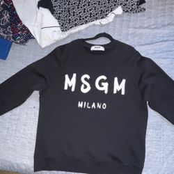 MSGM Milano Black Crewneck Sweatshirt