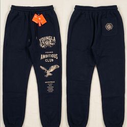 NWT ​YoungLA #233 WNP (Wide Neck Pocket) Sweatpants - Navy - Size Small