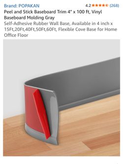 Peel and Stick Baseboard Trim 4" x 100 ft