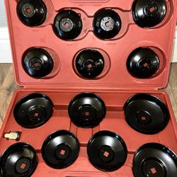 15PCS Oil Filter Cap Wrench Tool | Universal Oil Filter Socket Wrench Set 3/8 inch Drive