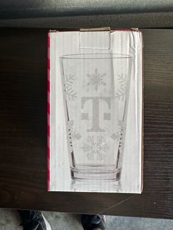 T-Mobile Branded Pint Glass with Snowflake Etching