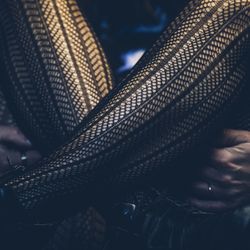 Olga Herringbone Fishnet Eco Tights Black