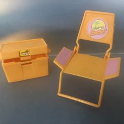 Vintage 1987 Barbie Dollhouse  Beach Taxi Chair  & Cooler