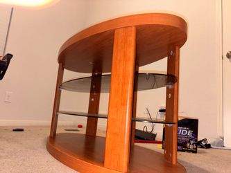 Wooden glass table