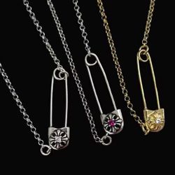 Chrome Hearts Style Safety Pin Necklace