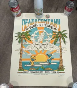 Dead & Company Playing In The Sand Poster/Thermos/Chip Cancun Mexico(PITS 2022)