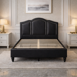 Black full size bed frame