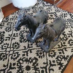 2 Wooden Black Horses